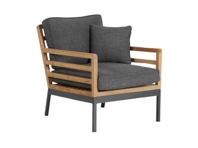 Brafab Zalongo Loungesessel aus Teakholz mit Alurahmen in grau, inkl. Polster Brafab Zalongo Loungesessel aus Teakholz mit Alurahmen in grau, inkl. Polster