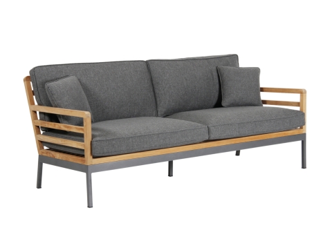Brafab Zalongo 3-Sitzer Sofa 187x86x77cm aus Teakholz inkl. Kissen