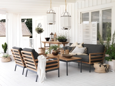 Brafab Zalongo Loungemöbel Set aus Teak und Aluminium, 4-teilg mit Polster Brafab Zalongo Loungemöbel Set aus Teak und Aluminium, 4-teilg mit Polster