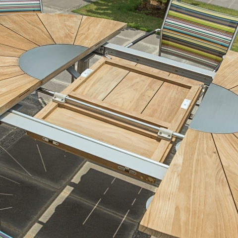 Zebra 6x Rovex mit Catax Ausziehtisch Gartenm&ouml;bel-Set