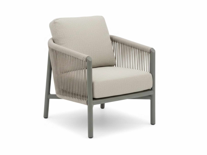 Apple Bee Bora Bora Low Dining Stuhl Rope inkl. Kissen Aluminium taupe