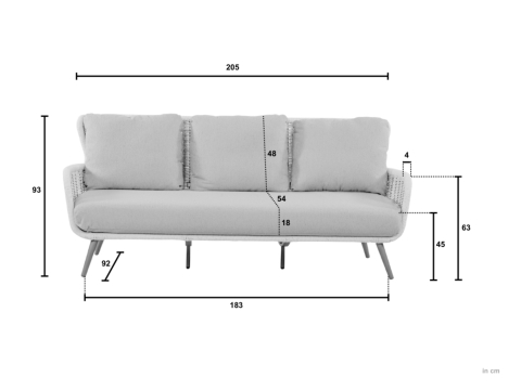 Apple Bee Key Largo 3-Sitzer Lounge Sofa