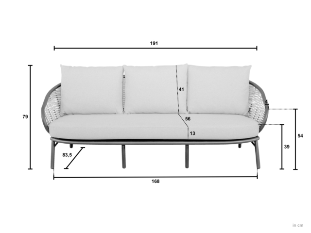 Apple Bee Pine Key 3-Sitzer Sofa bronze 191cm