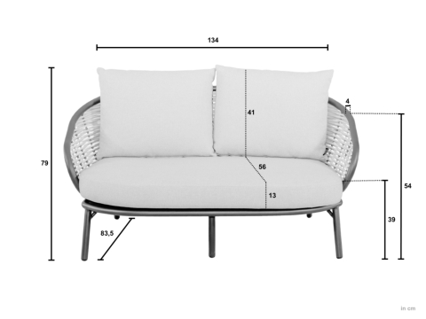 Apple Bee Pine Key 2-Sitzer Sofa bronze 134cm