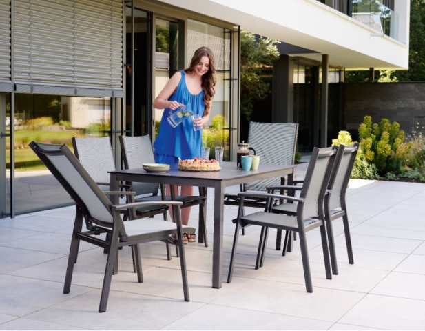 Sieger Lima Gartenm&ouml;belset grahpit 7-teilig