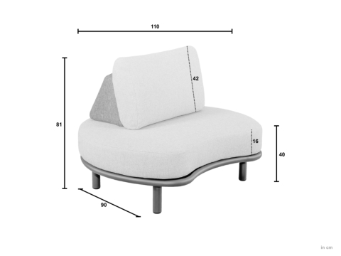 Apple Bee Moon Island Lounge Hocker Aluminium bronze 110cm