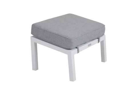 Brafab Belfort Fusshocker inkl. Polster, Aluminium wei&szlig; 58x46cm