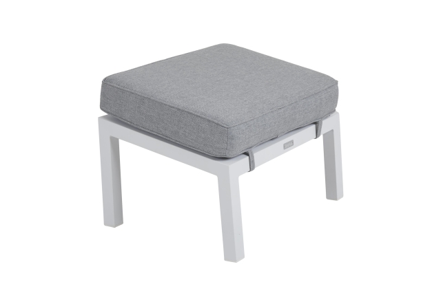 Brafab Belfort Fusshocker inkl. Polster, Aluminium wei&szlig; 58x46cm