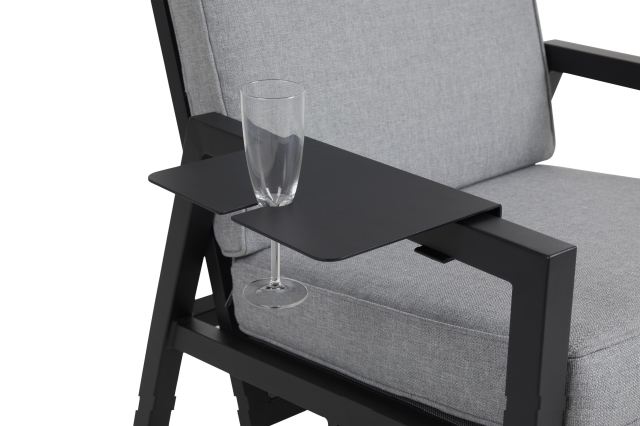 Brafab Belfort Tabletttisch Schwarz, Aluminium schwarz f&uuml;r Positionssessel