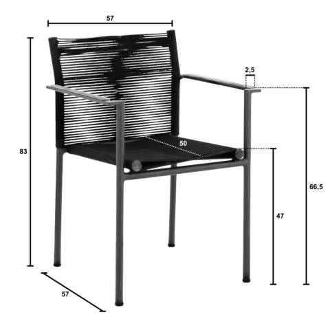 Apple Bee Jakarta Dining-Set 2 black ca. 234x234cm