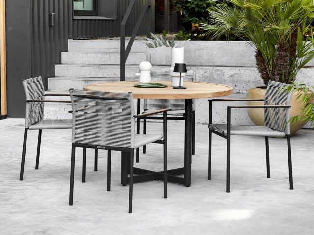 Apple Bee Jakarta Dining-Set 4 grey ca. 234x234cm