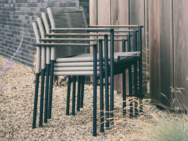 Apple Bee Jakarta Dining-Set 4 grey ca. 234x234cm