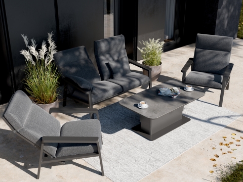 Royal Garden Focosa Loungetisch 130x75x64cm h&ouml;henverstellbar anthrazit