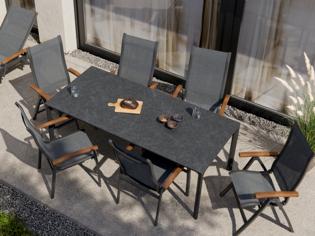 Royal Garden Nomad Gartentisch Anthrazit 208x100x75cm