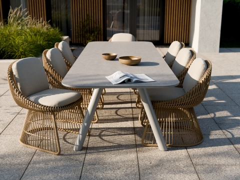 Royal Garden Free Gartentisch Sand 208x100x75cm